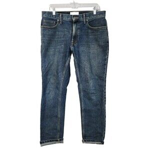 Everlane The Slim Fit Jean Organic Cotton Mens W32 L28 Medium Wash Button Zipper